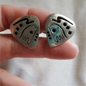 925 STERLING SILVER Vintage CUFFLINKS Made In Mexico 14g
